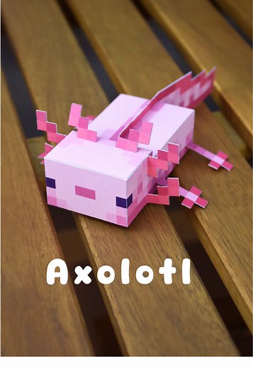 Making a Minecraft Axolotl in real life ! #minecraft #papercraft #fypp #axolotl