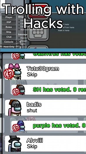 Trolling with Hacks Among Us #amongus #amongfunnymoments #gaming #funny #crewmate #1000iq