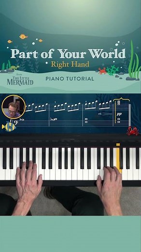 Part of Your World Piano Tutorial, Right Hand #Shorts