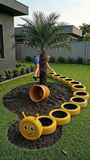 The Most Creative Zero Budget Backyard Transformation 🔥 | Expired Tyre DIY Hacks #diy #backyard