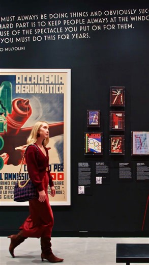 The Future Was Then: The Changing Face of Fascist Italy explores Mussolini’s use of the Futurist art movement as a sign of Italian superiority. On view through February 22. Link in our bio to plan your visit. Exhibition Design: @olabaldych Production: @mihoshifukushark @thegreatrandalini Installation: @thejflynch & @robleonardi Video: @sammysachs #posters #posterhouse #exhibition #mussolini #nycmuseum | Poster House