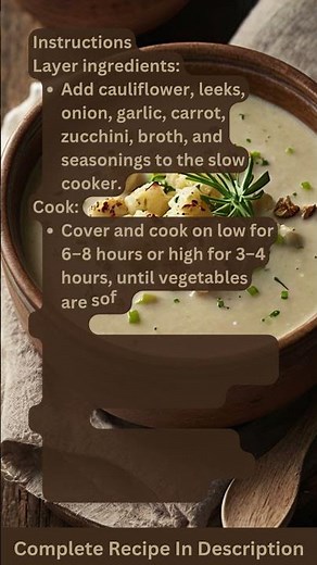 Slow Cooker Creamy Cauliflower and Leek Soup Recipe by What Shall I Cook
