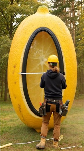 Turning a giant lemon into the coziest lounge you’ve ever seen 🍋✨