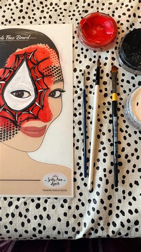 Mairi | Spidey tutorial 🕷️ 3 brushes, 3 colours, 3 minutes. . What’s your fastest and most requested design? #stardustfacesandspaces... | Instagram