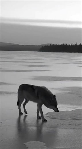 Lone Wolf's Howl on Frozen Lake - Wilderness Speaks