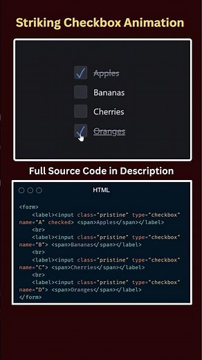 Striking Checkbox Animation 🔥 | Pure HTML CSS UI Trick