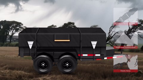 6 x 10 Waterproof 600D Dump & Utility Trailer Cover, Heavy Duty Windproof Dump Trailer Covers All-Weather Protection with Windproof Ropes Fits 6 x 10 FT