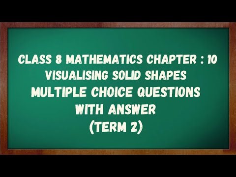 Class 8 Maths Chapter 10 Visualising Solid Shapes🔺 MCQ || Maths chapter 10 Mcq Class 8