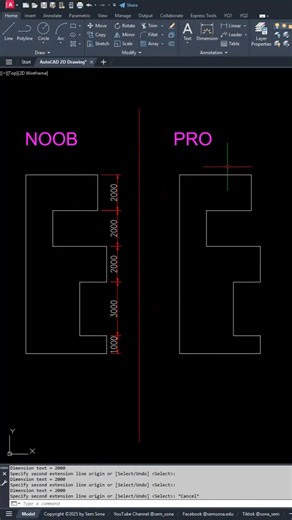 AutoCAD Tips Dimensioning DLI - DCO - QDIM Commend #autocadtips #autocaddrawing #autocadarchitecture #autocaddesign #autocadplugin | Sem Sona