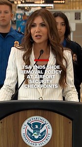 Homeland Security Secretary Kristi Noem announced a new policy stating the Transportation Security Administration will be eliminating the shoe removal security requirement "effective immediately." https://cnn.it/4nJpkcM | CNN