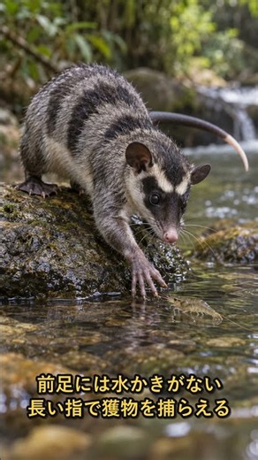 Closing the Pouch Even Underwater! The Water Opossum's Parenting Gear