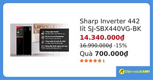 Tủ lạnh Sharp Inverter 442 lít SJ-SBX440V-SL Side by Side