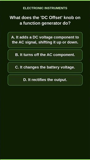 Using DC Offset on Function Generators