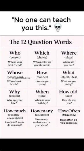 12 Important English Question Words | Learn English Fast 💨 #dailyenglish #spokenenglish #ytshorts