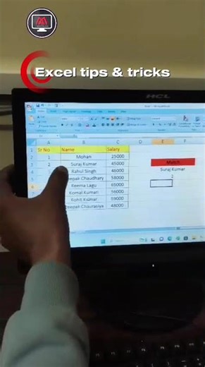 How to apply MATCH formula in excel sheet || #Excel #excel2007 #computer