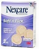 Nexcare Soft'n Flex Bandage, Spots One Size Latex Free, 40-Count Packages (Pack of 6)