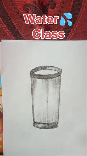 Glass Drawing Step by step ll Very Easy Glass 💦 Drawing