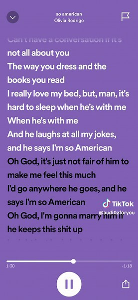 Olivia Rodrigo So American Song Lyrics