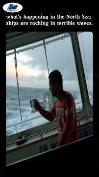 Crew Barely Survives Massive North Sea Swell #intense #ship #waves