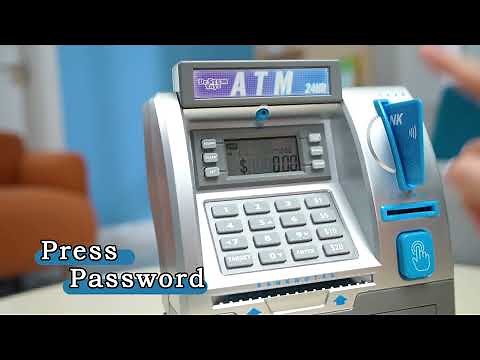 Dr. STEM Toys - Kids ATM Savings Bank – Electronic Piggy Bank with Bill Feeder, Coin Counter, & LCD
