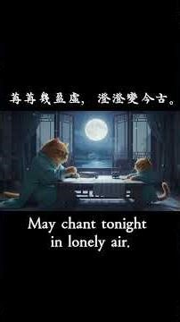 唐詩 《同從弟南齋玩月憶山陰崔少府》王昌齡 Moonlight in the South Pavilion -Wang Changling