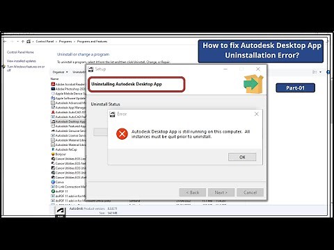 Autodesk Desktop App Uninstallation error - Autodesk Desktop App is still running on this computer.