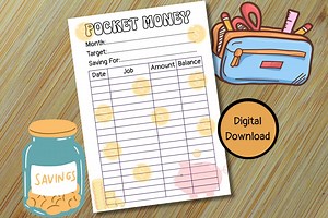 Pocket Money Savings Chart: Kids Budget Planner (digital Download) - Etsy Australia