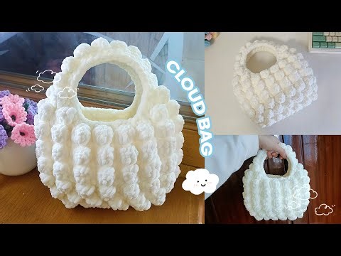 Easy & Cute ! How I crochet a Cloud Handbag l🧶Step by step tutorial for beginners