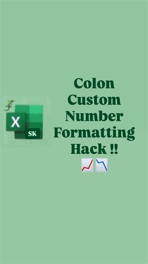 Excel SK | Data Expert 🦎 on Instagram: "Colon Custom Number Formatting Hack !! #excel #exceltips #exceltricks #finance #spreadsheets #corporate #accounting"