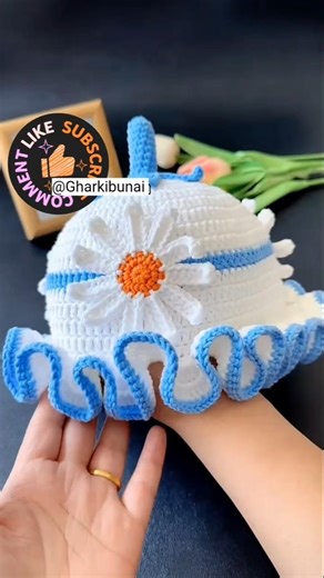Easy Crochet Flower Basket 🌼 #knitting #shorts #subscribe ‪@MrBeast‬