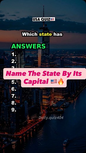Name The State By Its Capital 🇺🇸🔥 #quiz #dailyquiz404 #usaquiz #quiztime | Daily.quiz404