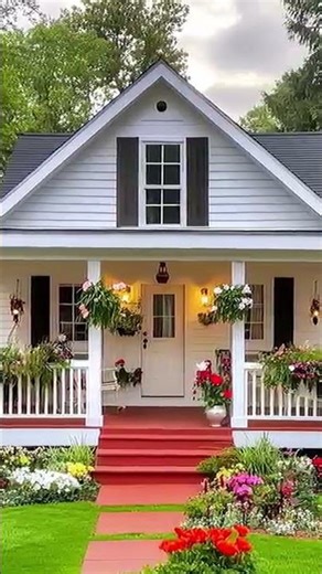 Serene Cottage Style Small House #dreamhome #smallhouse #housedesign #peacefulliving #eleganthomes