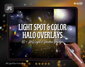 60  Light Spot & Color Halo Overlays – JPG Light and Shadow Smudge Effect Texture Pack - Etsy Australia