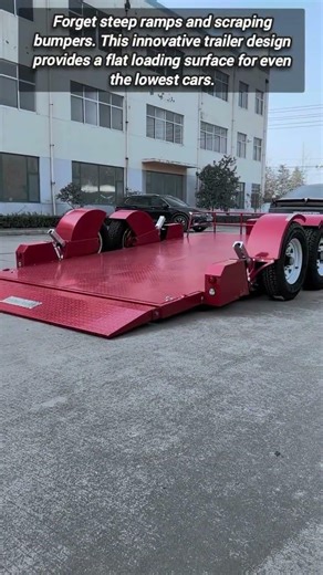 Professional Grade Red Hydraulic Car Trailer For Easy Hauling