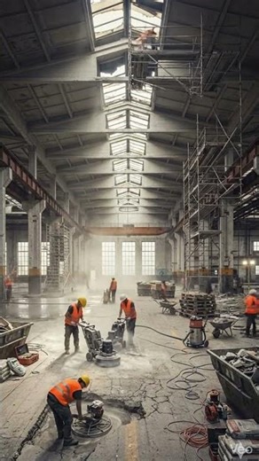 Unreal Transformation🔥🔥From Empty Industrial Hall to a Luxury Creative Workspace ✨#fyp #shorts