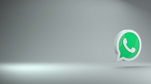 Download Glossy 3d render design of the whatsapp social network media logo or symbol on white background