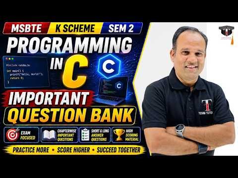 Programming in C | PIC Important Question Bank Full Revision