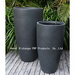 [Hot Item] Customized Fiberglass FRP Outdoor Landscape Flower Pots in Various Sizes