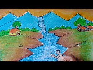 Ganga utsav drawing easy with step by step||ganga utsav river festival drawing||