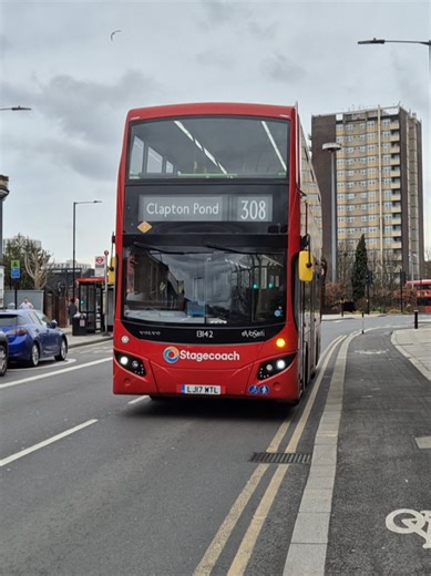 heres 13142 leaving clapton pond working a 308 to wanstead with a w driver #fyp #foryour #fortheloveofbuses