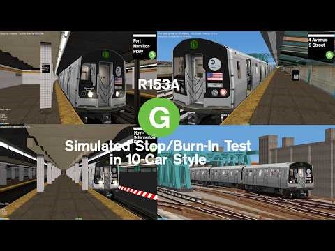 OpenBVE NYCT: R153A Siemens 3750-3759 Simulated Stop Testing on the (G) Line