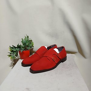 Men's Handmade Red Suede Double Monk Strap Leather Shoes - Etsy UK