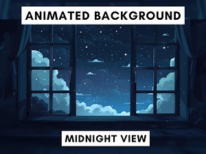 Animated Background for Twitch, Bedroom Night View, Night Sky, Vtuber Background Animated, Lofi Stream Overlay, Looped Video, Stars, Moon - Etsy