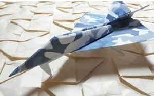 Origami fighter jet with landing gear (Diamondback A) tutorial