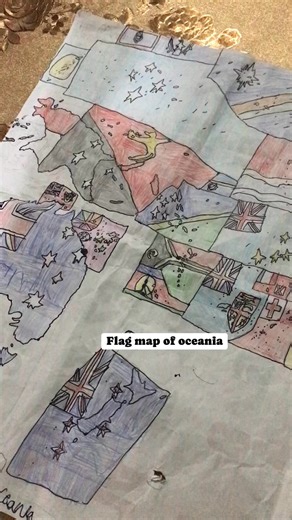 A flag map of Oceania showing each country represented by its national flag 🌏⛳️ #oceania #flagmap | KathLeen Mae Polinar Licup