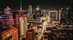 Manila, Philippines, Time Lapse View of Makati City at Night