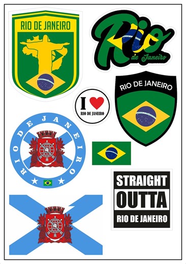 Rio De Janeiro Sticker Map 8 Pieces - Brazil Car Motorcycle Biker Flag Sticker Decal Vinyl ST - Etsy