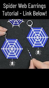 Spider Web Halloween Earrings 🕸️ Easy Brick Stitch DIY