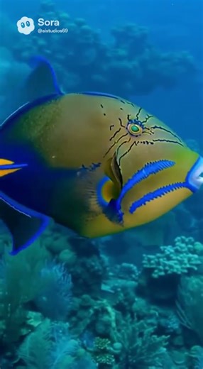 RARE Encounter: Queen Triggerfish Meets Lionfish! 🐠🌊