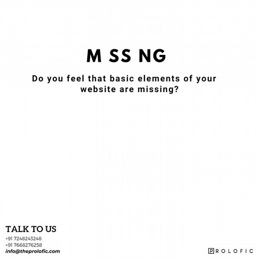 P R O L O F I C on Instagram: "Do you feel that basic elements of your website are missing? CONTACT US 7248243248 Email id:- info@theprolofic.com Website:- www.theprolofic.com #websitedesign #business #websitedesign #webdesign #website #digitalmarketing #webdevelopment #websitedesigner #webdesigner #design #websitedevelopment #branding #marketing #seo #webdeveloper #socialmediamarketing #web #ecommerce #socialmedia #websites #softwaredevelopment #emailmarketing"